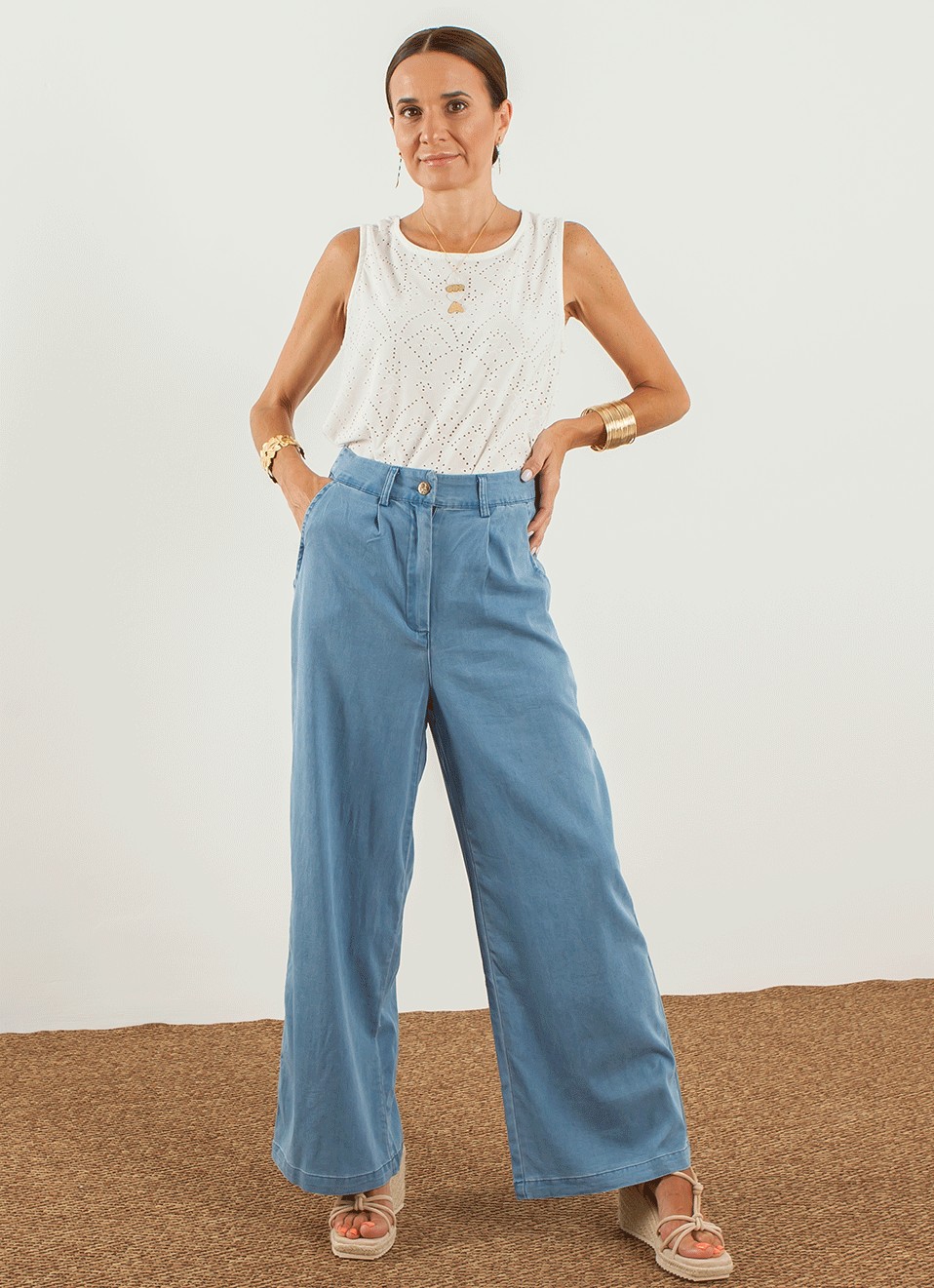 Pantalón Palazzo - Pantalones Mujer | Premonición.online