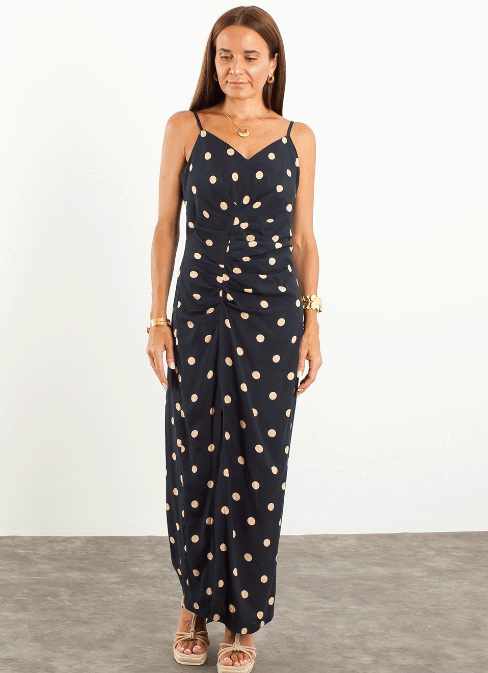 Vestido Largo Lunares - Vestidos Mujer | Premonición.online