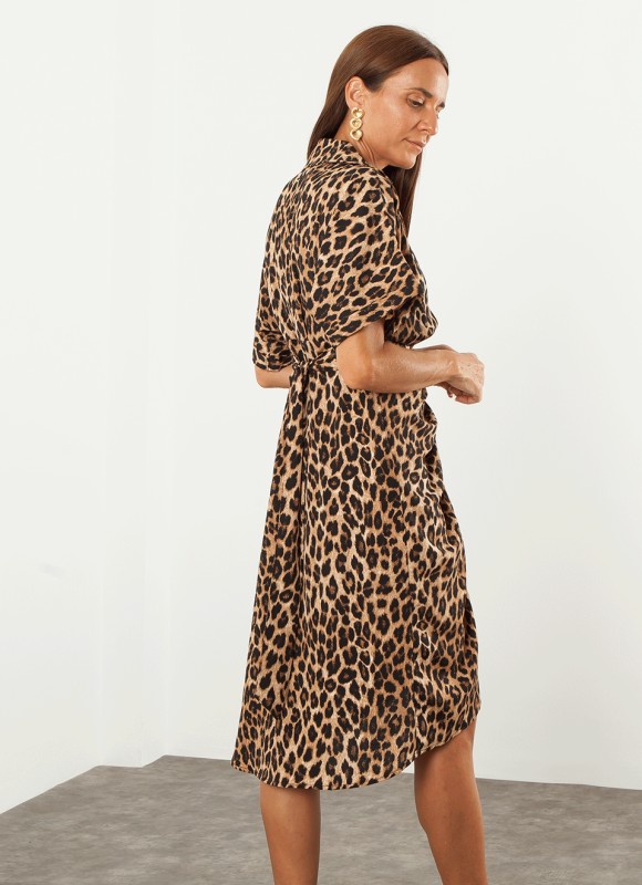 Vestido leopardo lazada