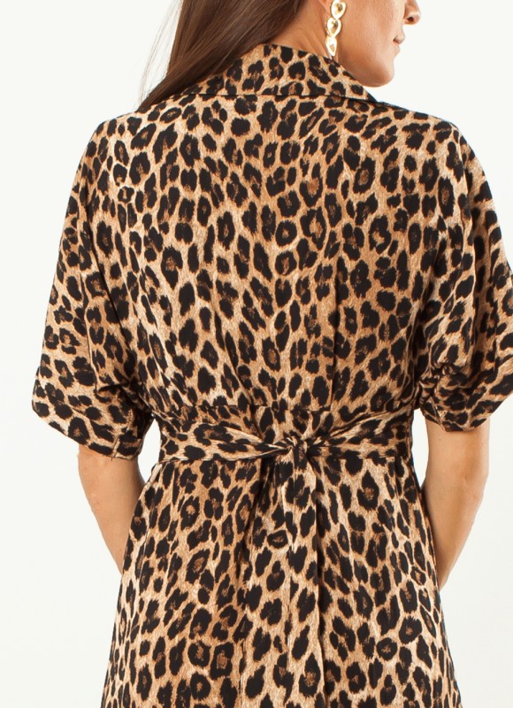 Vestido leopardo lazada