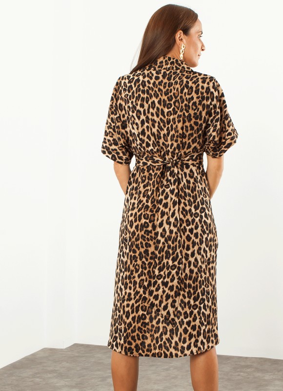 Vestido leopardo lazada