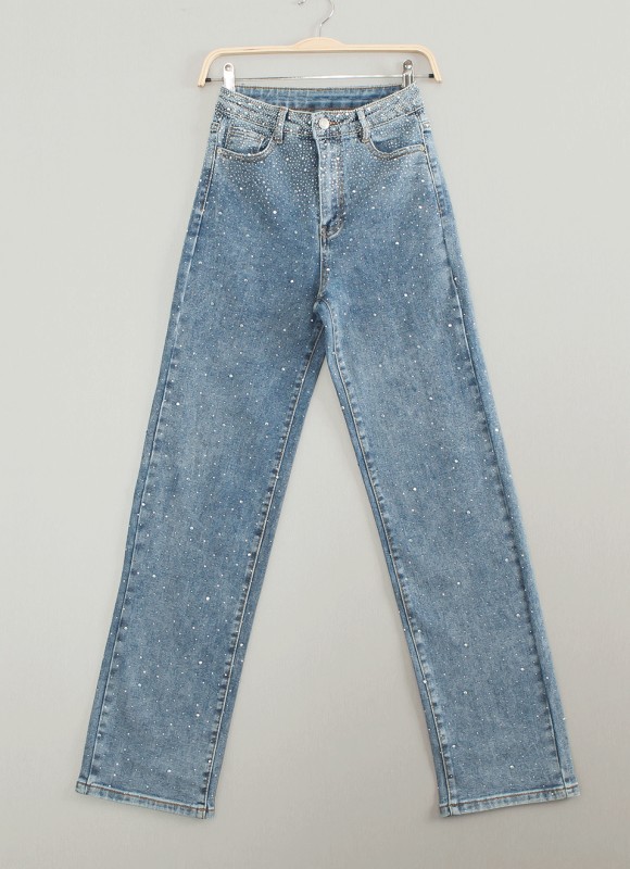 Jeans straight decorados