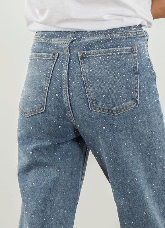 Jeans straight decorados