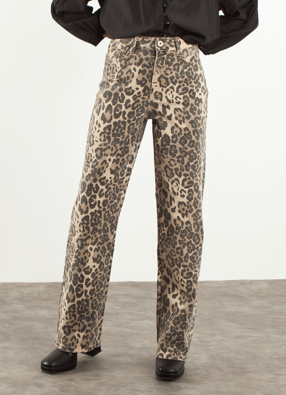 Jeans Straight leopardo