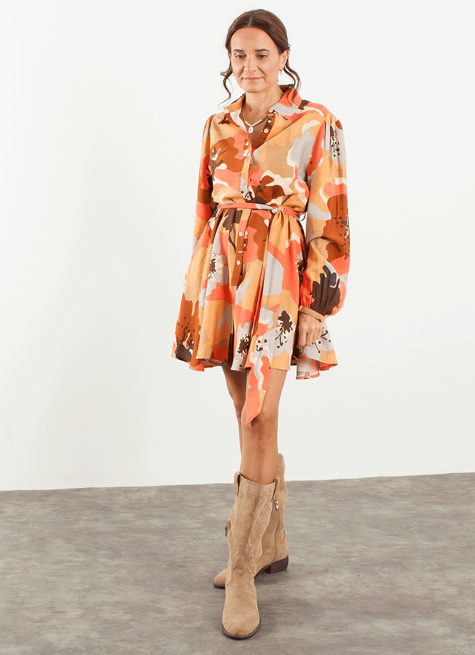 Vestido Camisero Estampado - Ropa de Fiesta | Premonición.online