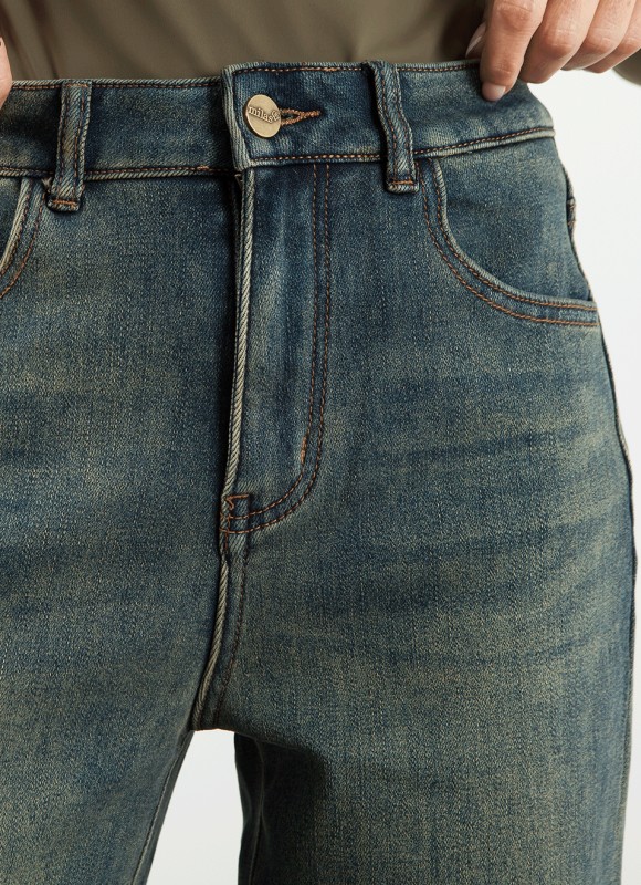 Jeans wide pelo interior