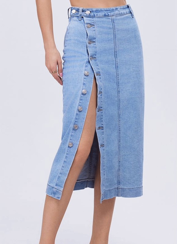 Falda denim midi