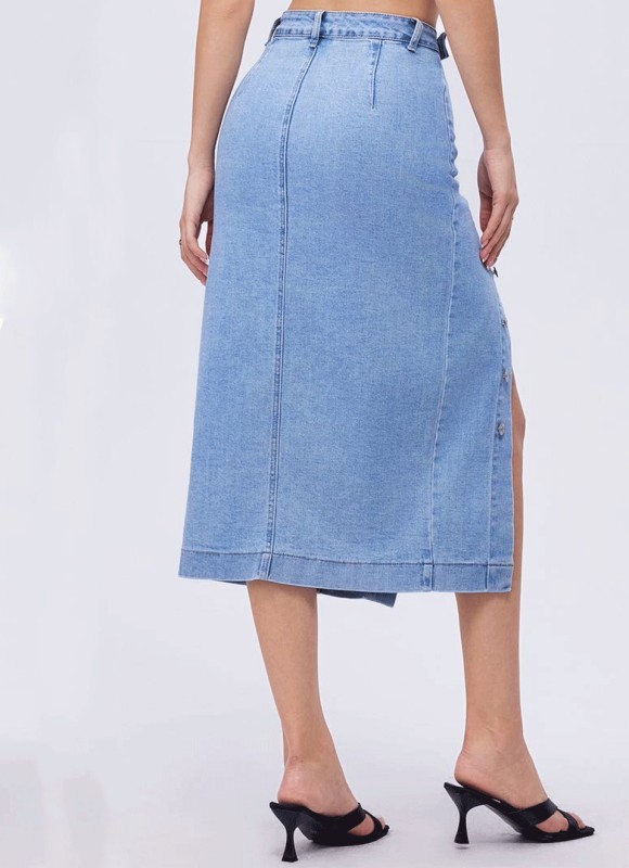 Falda denim midi