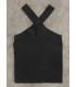 Top canalé cuello halter