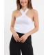 Top canalé cuello halter