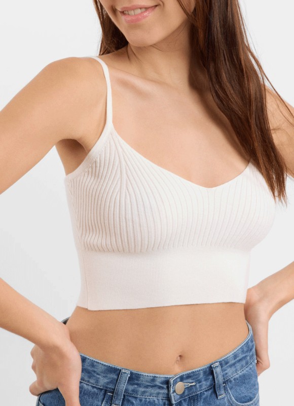 Crop Top Canalé Tirantes -   Ropa Mujer Tendencias | Premonición.online
