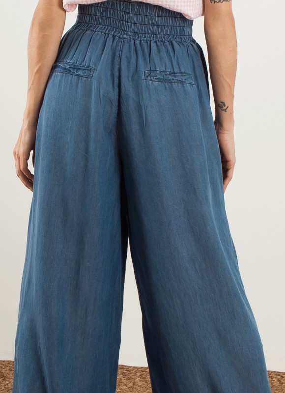 Paantalón Fluido Palazzo - Pantalones Mujer Anchos | Premonición.online