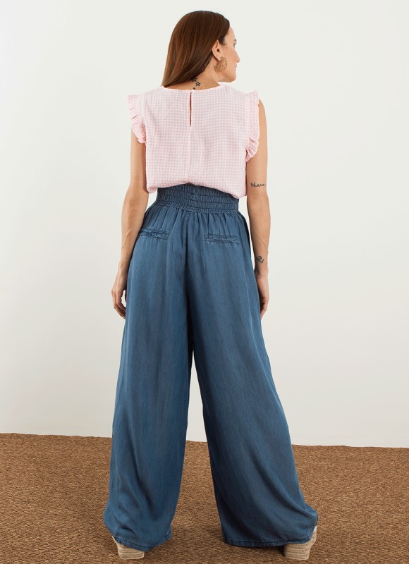 Paantalón Fluido Palazzo - Pantalones Mujer Anchos | Premonición.online