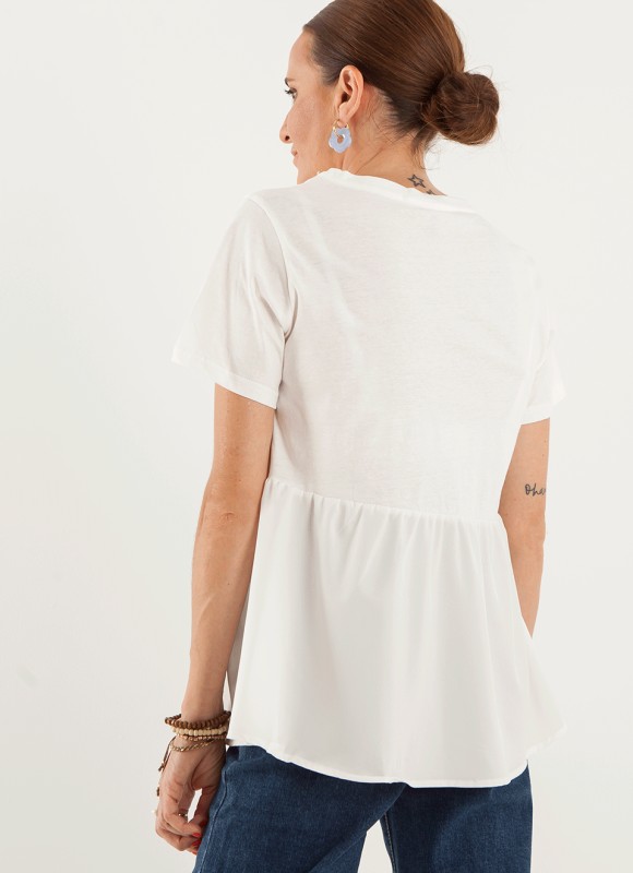 Camiseta Péplum Blanca - Camisetas Algodón | Premonición.online