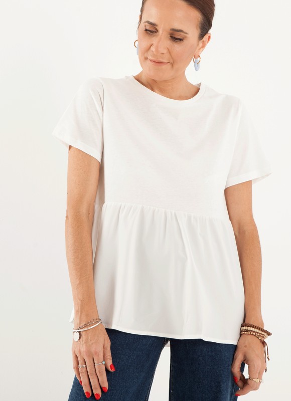 Camiseta Péplum Blanca - Camisetas Algodón | Premonición.online