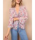 Blusa atada estampada