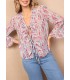 Blusa atada estampada