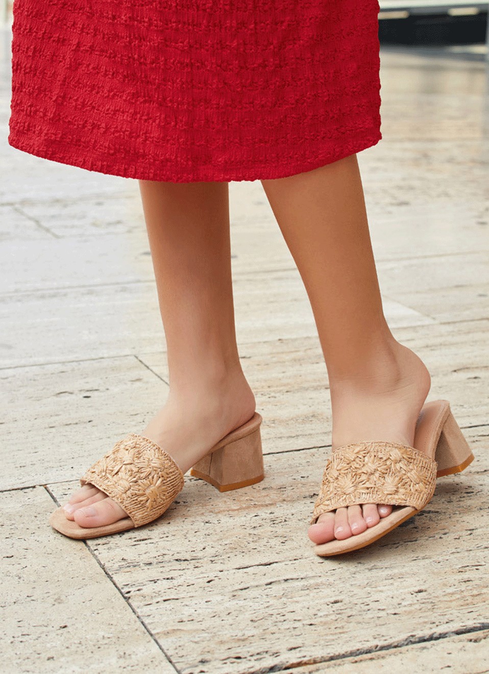 Sandalias efecto rafia