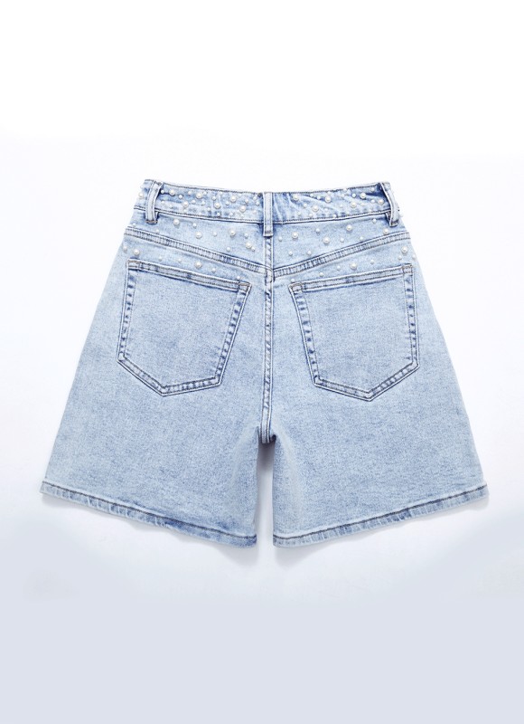 Shorts Vaqueros Con Perlas - Moda Mujer | Premonición.online
