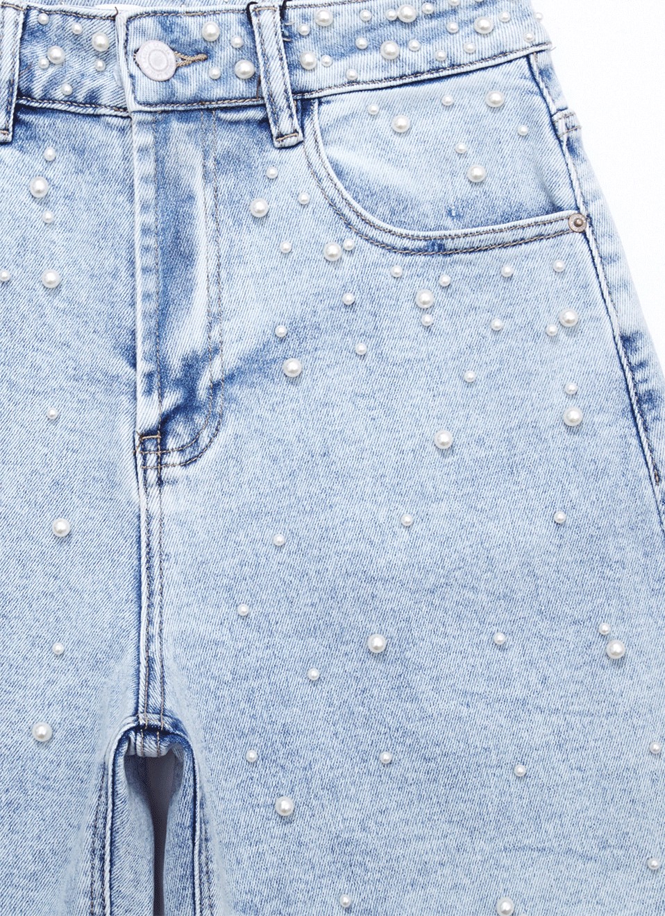 Shorts Vaqueros Con Perlas - Moda Mujer | Premonición.online