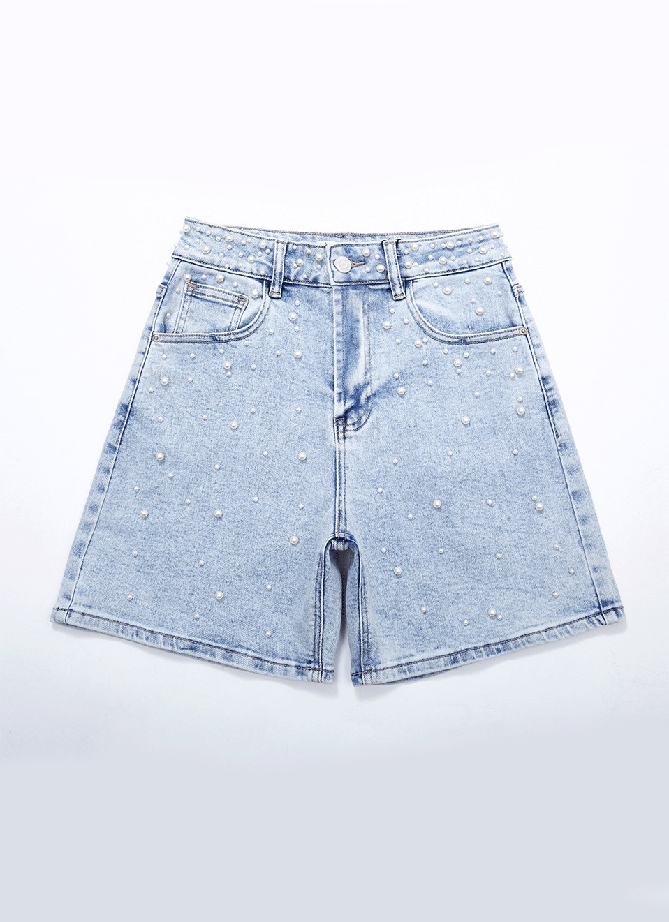Shorts Vaqueros Con Perlas - Moda Mujer | Premonición.online