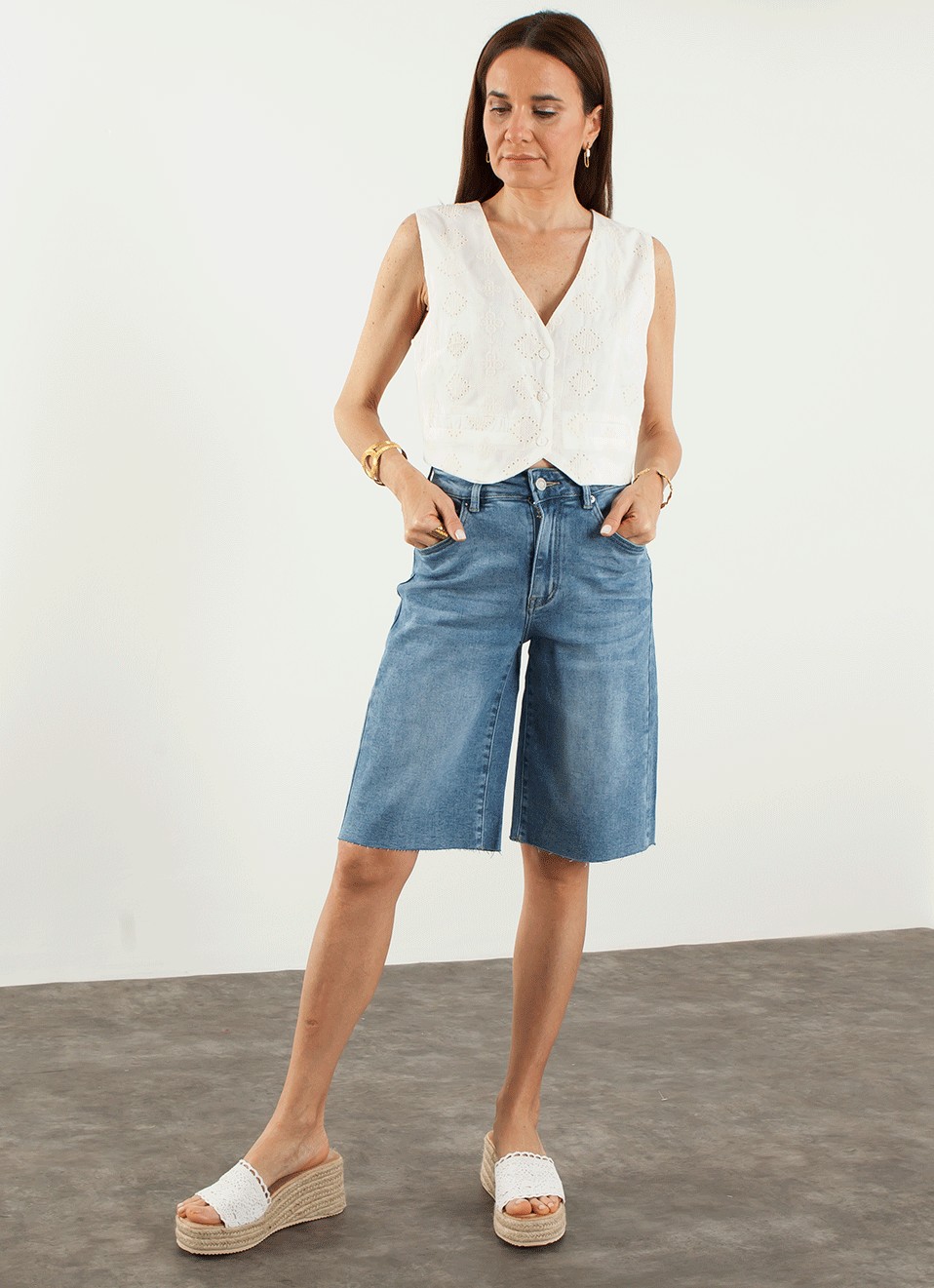 Bermuda Mid  Rise  - Bermudas Mujer | Premonición.online