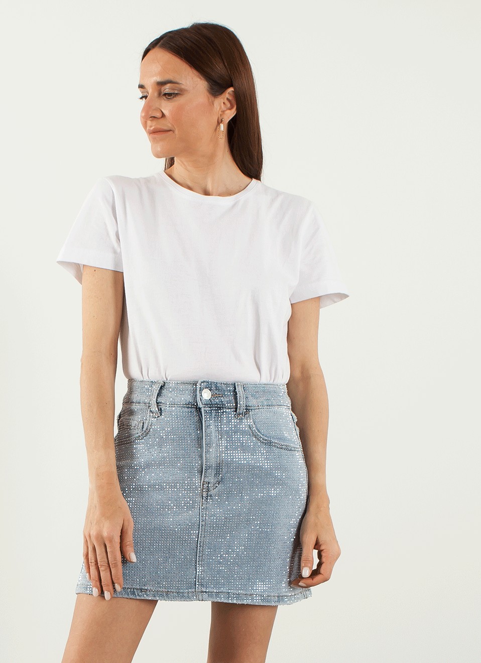 Falda Vaquera Strass- Faldas Tendencias | Premonición.online