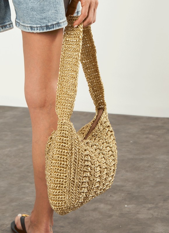 Bolso Dorado Rafia  - Bolsos de Mujer - Tendencias | Premonición.online
