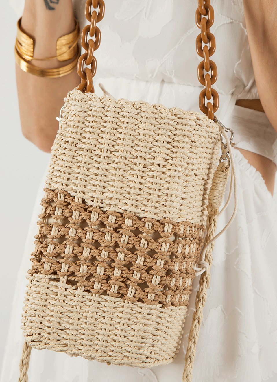 Bolso Efecto Rafia- Bolsos de Mujer - | Premonición.online