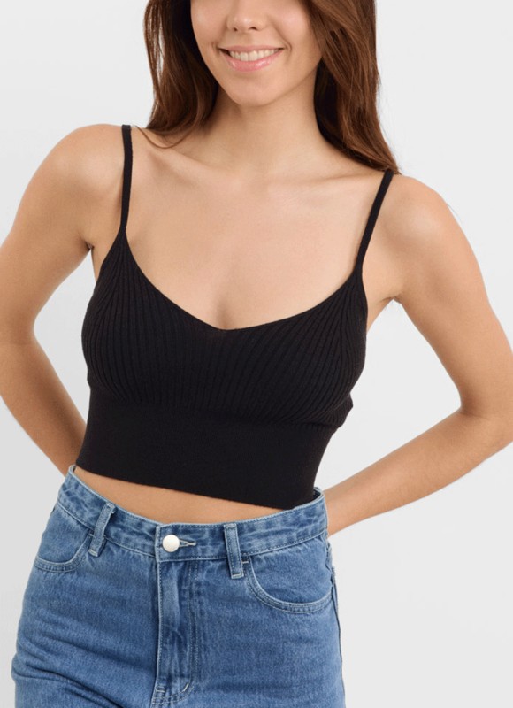 Crop Top Canalé Tirantes -   Ropa Mujer Tendencias | Premonición.online