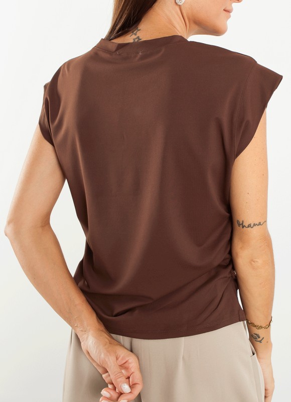Camiseta Lateral Fruncido - Camiseta y Blusa | Premonición.online