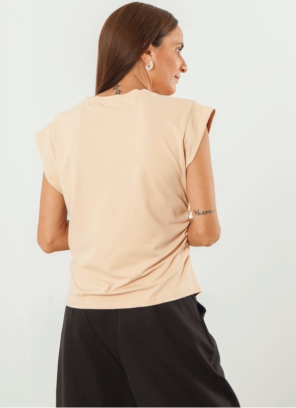 Camiseta Lateral Fruncido - Camiseta y Blusa | Premonición.online