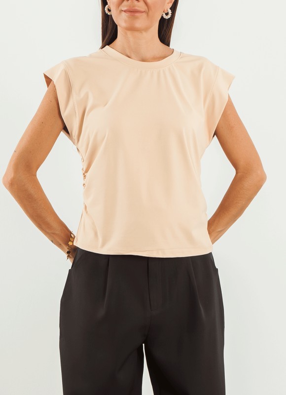 Camiseta Lateral Fruncido - Camiseta y Blusa | Premonición.online