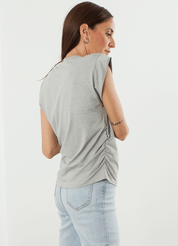 Camiseta Lateral Fruncido - Camiseta y Blusa | Premonición.online