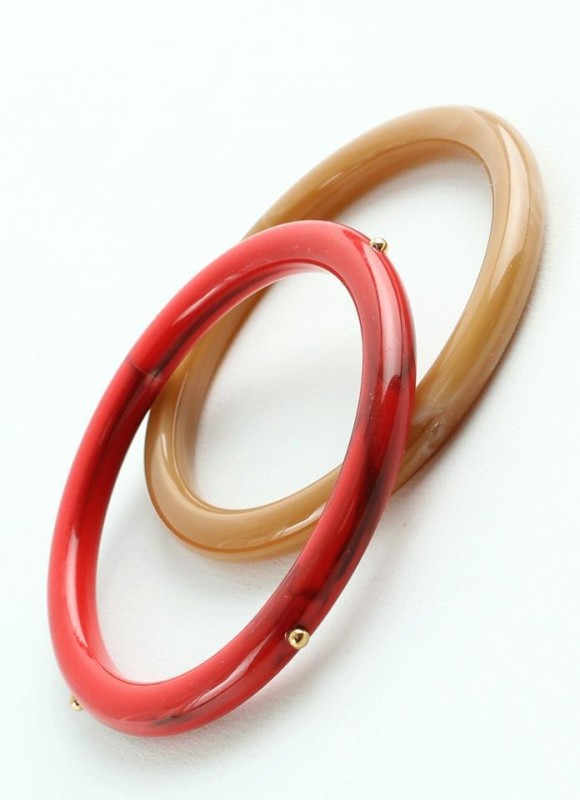 Set 2 pulseras rígidas acero