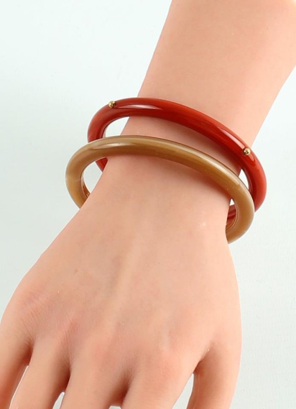 Set 2 pulseras rígidas acero