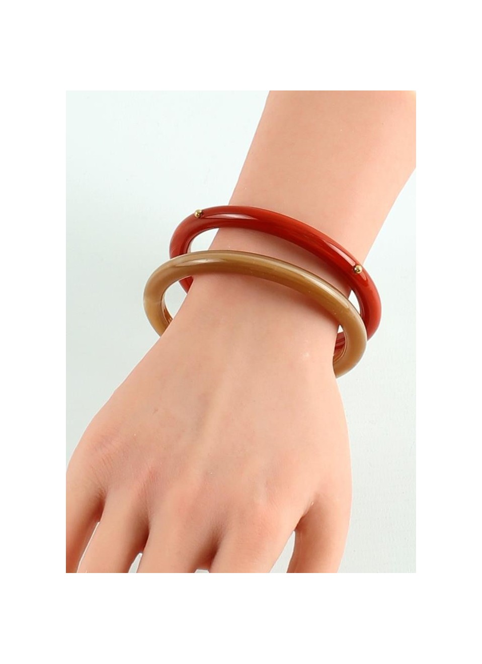 Set 2 pulseras rígidas acero