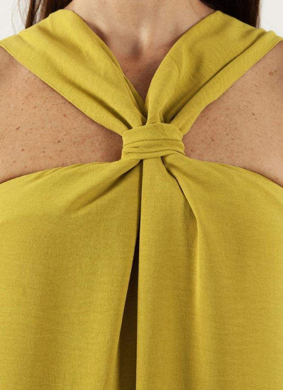 Vestido largo cuello Halter