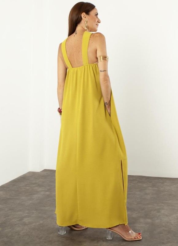 Vestido largo cuello Halter