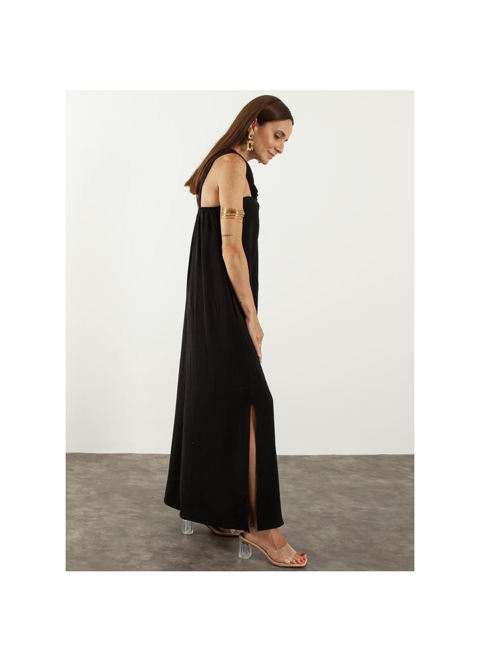 Vestido largo cuello Halter