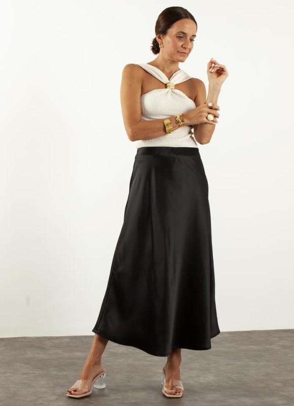 Falda mide saten 