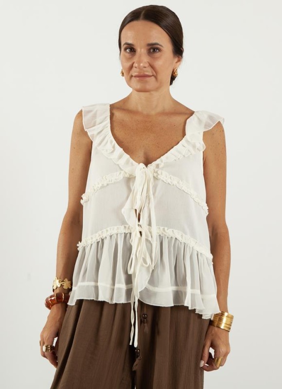 Blusa volante transparencias