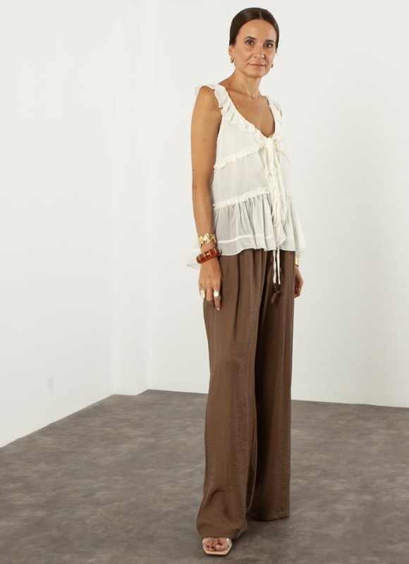 Blusa volante transparencias