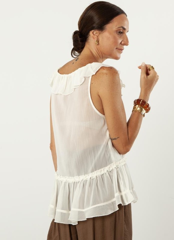 Blusa volante transparencias