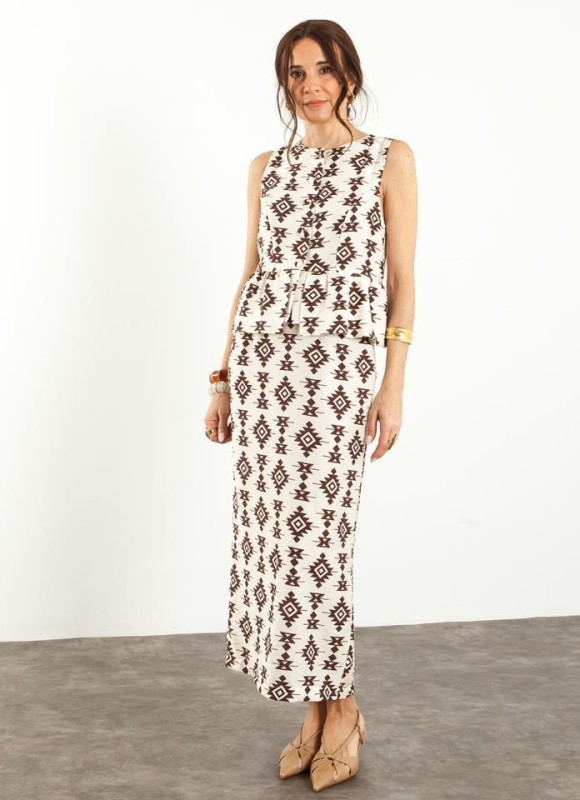 Top botones estampado
