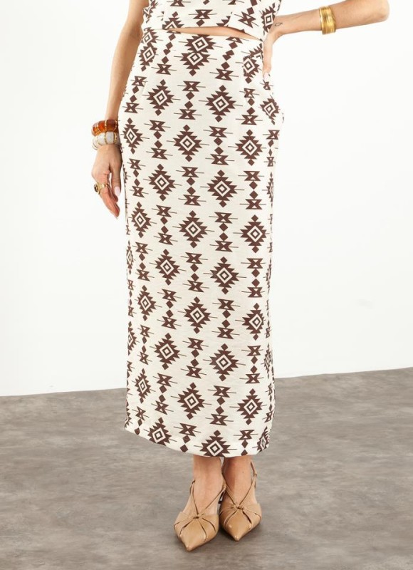 Falda midi estampada