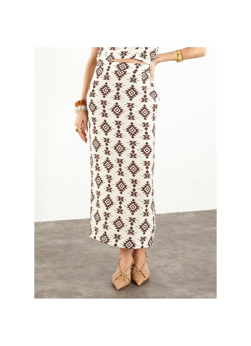 Falda midi estampada