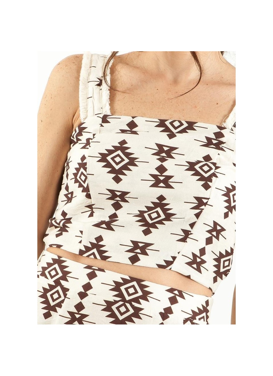 Top botones estampado