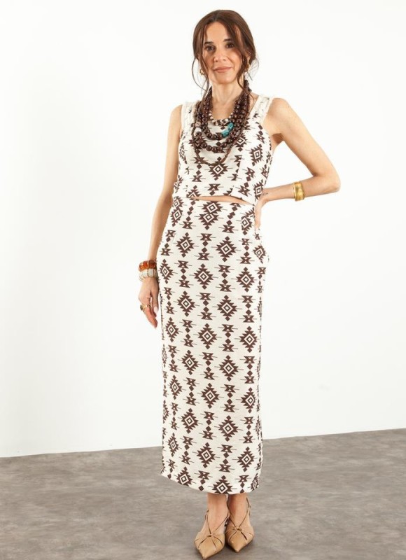 Top botones estampado