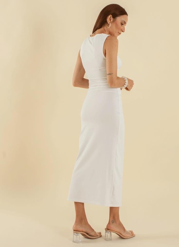 Vestido largo fluncido